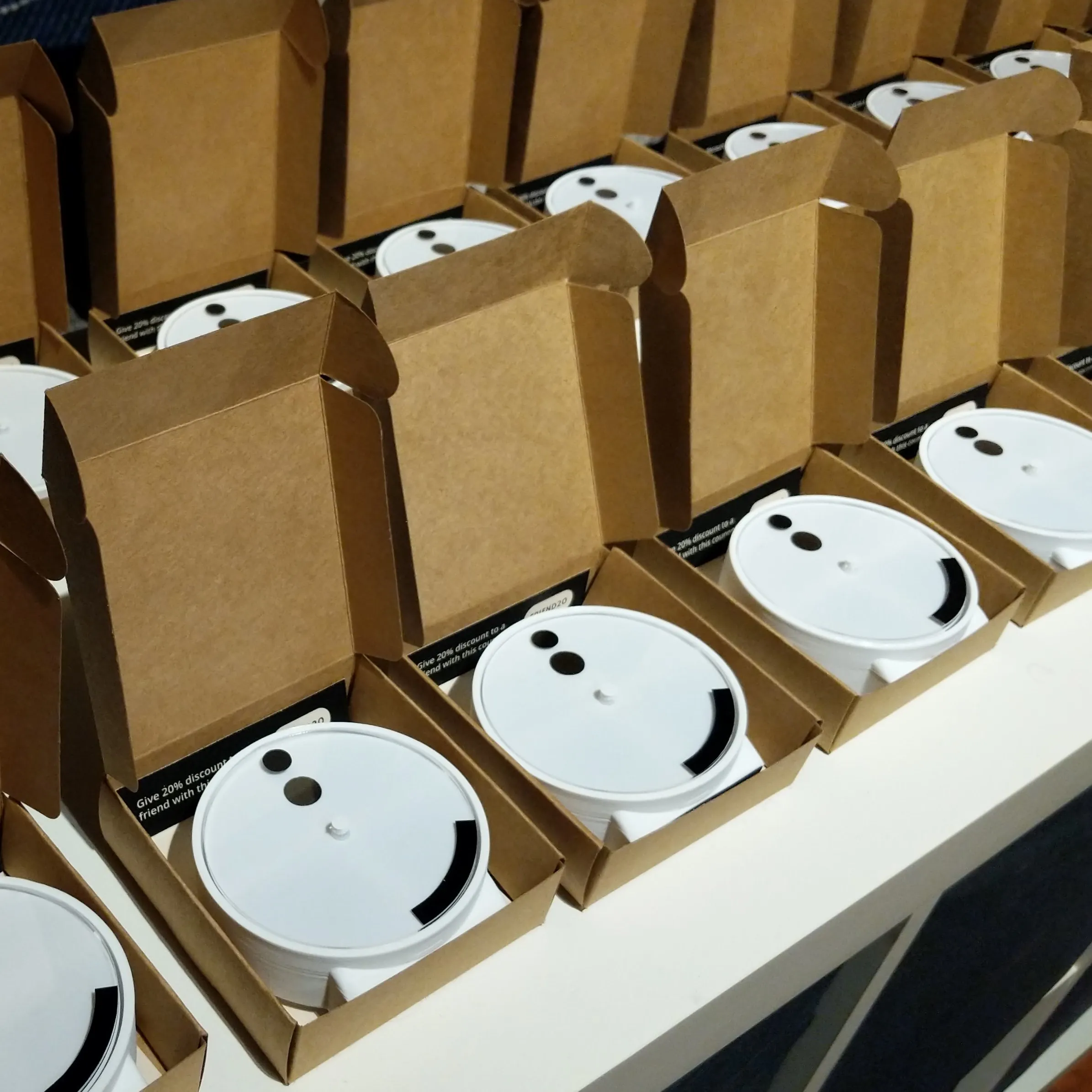 Part of the first batch, boxed and ready to ship, December 2019