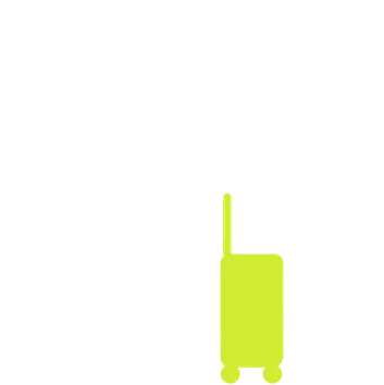 Suitcase in front of the seat