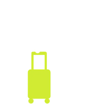 Suitcase standing in the aisle