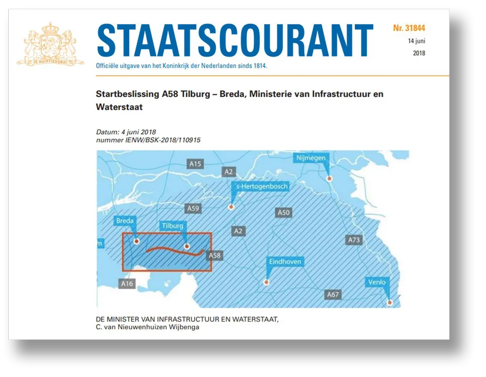 The publication in the Staatscourant, 2018
