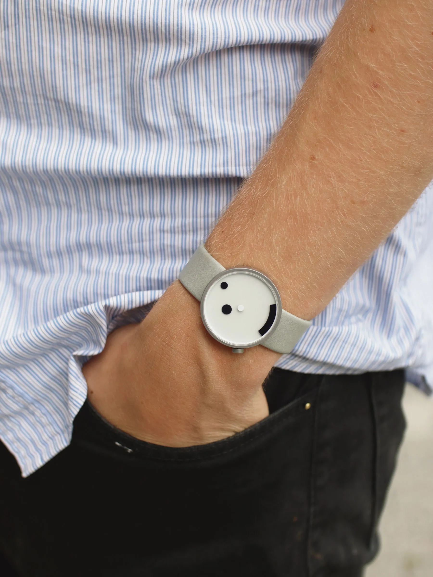 The Time Smiles Watch, worn